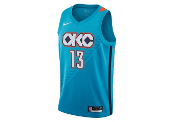 NIKE NBA PAUL GEORGE OKLAHOMA CITY THUNDER SWINGMAN JERSEY TIDAL BLUE