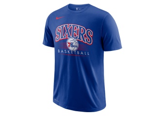 NIKE NBA PHILADELPHIA 76ERS CREST DRY TEE RUSH BLUE