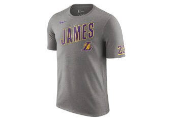 NIKE NBA LOS ANGELES LAKERS LEBRON JAMES DRY TEE DARK GREY HEATHER