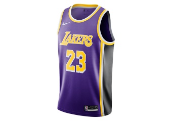 NIKE NBA LOS ANGELES LAKERS LEBRON JAMES SWINGMAN JERSEY FIELD PURPLE