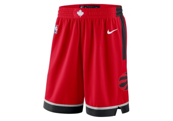 NIKE NBA TORONTO RAPTORS SWINGMAN ROAD SHORTS UNIVERSITY RED