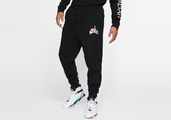 NIKE AIR JORDAN JUMPMAN CLASSICS FLEECE PANTS BLACK