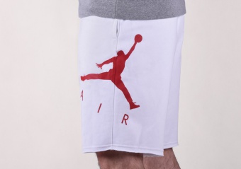 NIKE AIR JORDAN JUMPMAN AIR GFX FLEECE SHORTS WHITE