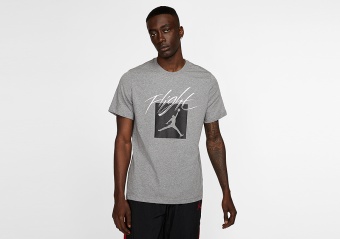 NIKE AIR JORDAN JUMPMAN FLIGHT CREW TEE CARBON HEATHER