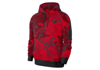 NIKE NBA CHICAGO BULLS COURTSIDE HOODIE UNIVERSITY RED