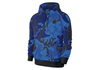 NIKE NBA GOLDEN STATE WARRIORS COURTSIDE PULLOVER HOODIE RUSH BLUE