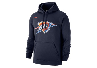 NIKE NBA OKLAHOMA CITY THUNDER CLUB LOGO FLEECE PULLOVER HOODIE COLLEGE NAVY