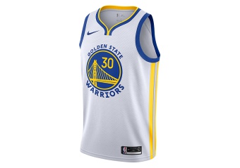 NIKE NBA GOLDEN STATE WARRIORS STEPHEN CURRY SWINGMAN HOME JERSEY WHITE