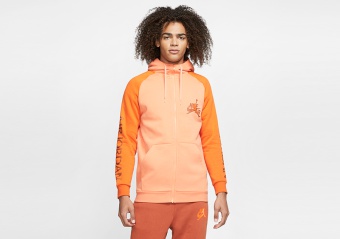 NIKE AIR JORDAN JUMPMAN CLASSICS FULL-ZIP HOODIE ORANGE TRANCE
