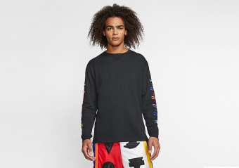 NIKE AIR JORDAN RIVALS CREW LONG SLEEVE TEE BLACK