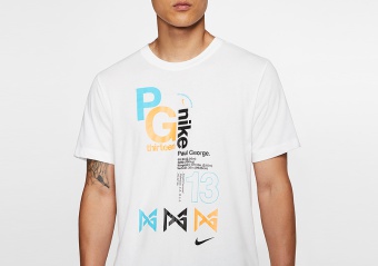 NIKE DRI-FIT PG BASKETBALL TEE WHITE