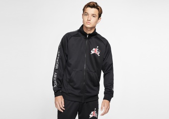 NIKE AIR JORDAN CLASSICS WARM-UP TRICOT JACKET BLACK