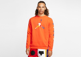 NIKE AIR JORDAN DNA FLEECE CREW BRILLIANT ORANGE