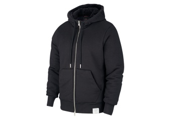 NIKE AIR JORDAN BLACK CAT SHERPA FLEECE FULL-ZIP HOODIE BLACK