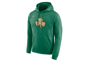 NIKE NBA BOSTON CELTICS LOGO PULLOVER FLEECE HOODIE CLOVER