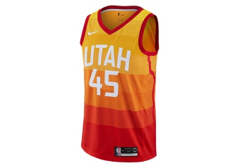 NIKE NBA UTAH JAZZ DONOVAN MITCHELL CITY EDITION SWINGMAN JERSEY AMARILLO