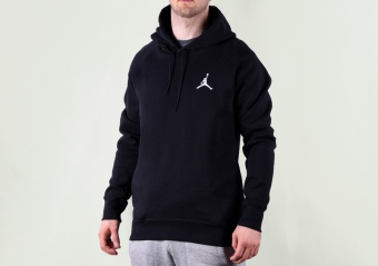 NIKE AIR JORDAN FLIGHT FLEECE HOODIE BLACK