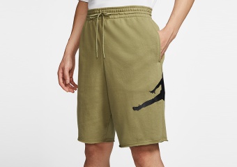 NIKE AIR JORDAN JUMPMAN LOGO FLEECE SHORTS THERMAL GREEN