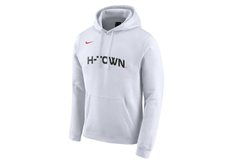 NIKE NBA HOUSTON ROCKETS LOGO FLEECE HOODIE WHITE