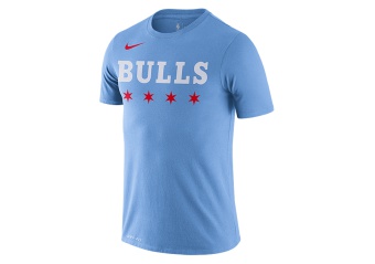 NIKE NBA CHICAGO BULLS CITY EDITION LOGO DRI-FIT TEE VALOR BLUE