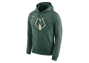 NIKE NBA MILWAUKEE BUCKS CITY EDITION LOGO HOODIE FIR