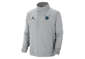 NIKE AIR JORDAN NBA CHARLOTTE HORNETS CITY EDITION LIGHTWEIGHT JACKET SILVER