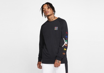 NIKE AIR JORDAN SPORT DNA FLEECE CREW BLACK