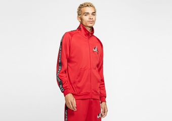 NIKE AIR JORDAN JUMPMAN CLASSICS TRICOT WARMUP JACKET GYM RED