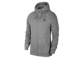 NIKE AIR JORDAN SPORTSWEAR JUMPMAN FLEECE HOODIE CARBON HEATHER BLACK