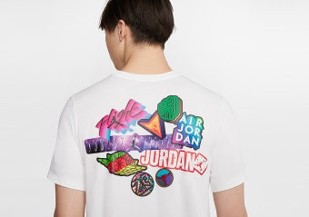 NIKE AIR JORDAN BRAND STICKER TEE WHITE