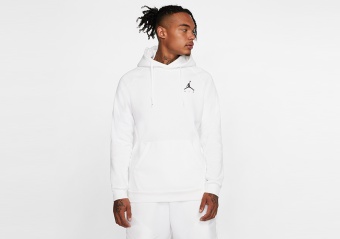 NIKE AIR JORDAN JUMPMAN FLEECE PULLOVER HOODIE WHITE