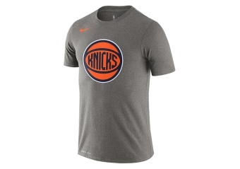 NIKE NBA NEW YORK KNICKS LOGO DRI-FIT TEE DARK GREY HEATHER