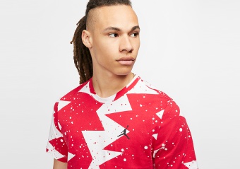 NIKE AIR JORDAN PRINTED POOLSIDE TEE GYM RED