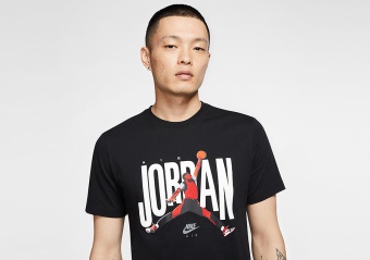 NIKE AIR JORDAN CREW TEE BLACK