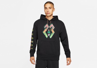 NIKE AIR JORDAN SPORT DNA PULLOVER HOODIE BLACK