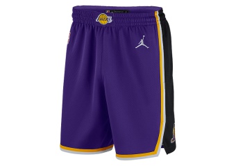 NIKE NBA LOS ANGELES LAKERS STATEMENT EDITION SWINGMAN SHORTS FIELD PURPLE