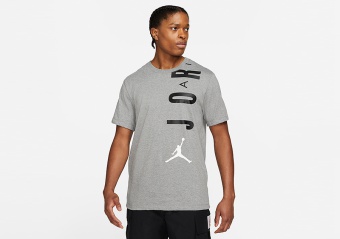 NIKE AIR JORDAN STRETCH CREW TEE CARBON HEATHER