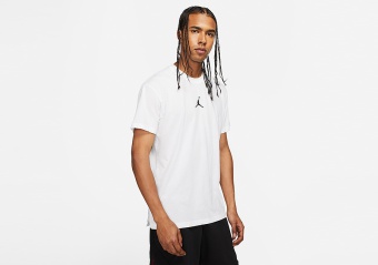 NIKE AIR JORDAN DRI-FIT SHORT-SLEEVE GRAPHIC TOP TEE WHITE