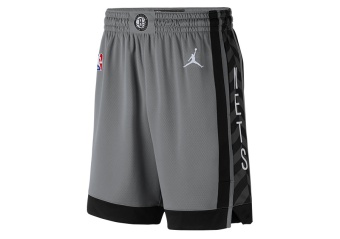 NIKE NBA BROOKLYN NETS SWINGMAN STATEMENT 2020 EDITION SHORTS DARK STEEL GREY