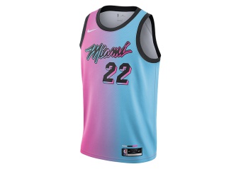 NIKE NBA MIAMI HEAT JIMMY BUTLER CITY EDITION SWINGMAN JERSEY LASER FUCHSIA
