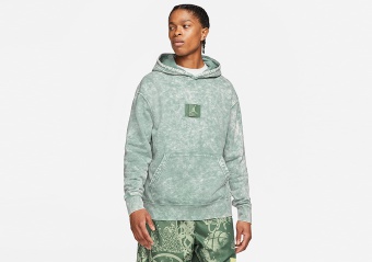 NIKE AIR JORDAN FLIGHT GRAPHIC FLEECE HOODIE GHOST GREEN