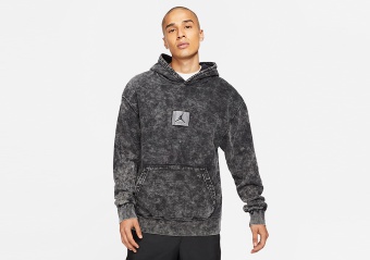 NIKE AIR JORDAN FLIGHT GRAPHIC FLEECE HOODIE BLACK