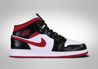 NIKE AIR JORDAN 1 RETRO MID GS WHITE GYM RED BLACK