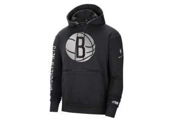 NIKE BROOKLYN NETS COURTSIDE HOODIE BLACK