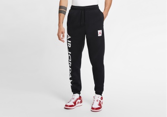 NIKE AIR JORDAN AJ4 GRAPHIC FLEECE PANTS BLACK