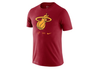 NIKE MIAMI HEAT DRI-FIT TEE LOGO TOUGH RED