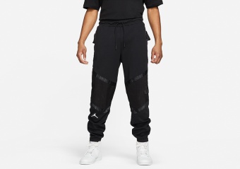 NIKE AIR JORDAN ZION DRI-FIT FLEECE PANTS BLACK