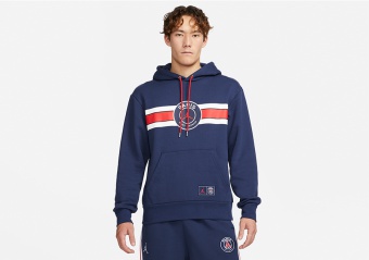 NIKE AIR JORDAN PSG FLEECE PULLOVER HOODIE MIDNIGHT NAVY