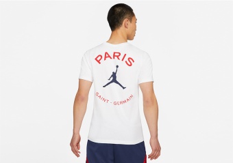 NIKE AIR JORDAN PSG LOGO TEE WHITE