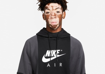 NIKE AIR NSW BRUSHED-BACK FLEECE HOODIE BLACK